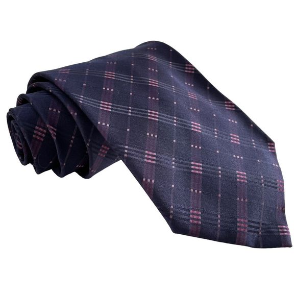 Burberry London Silk Necktie Blue Pink Striped NWOT $120 - Picture 1 of 6